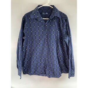 Jasso Elba Shirt Men's Size L 16-16 1/2 Blue Plaid Check Long Sleeve Button Up